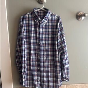 Vineyard Vines Boys Navy and Burgundy Casual Performance Button Down Shirt